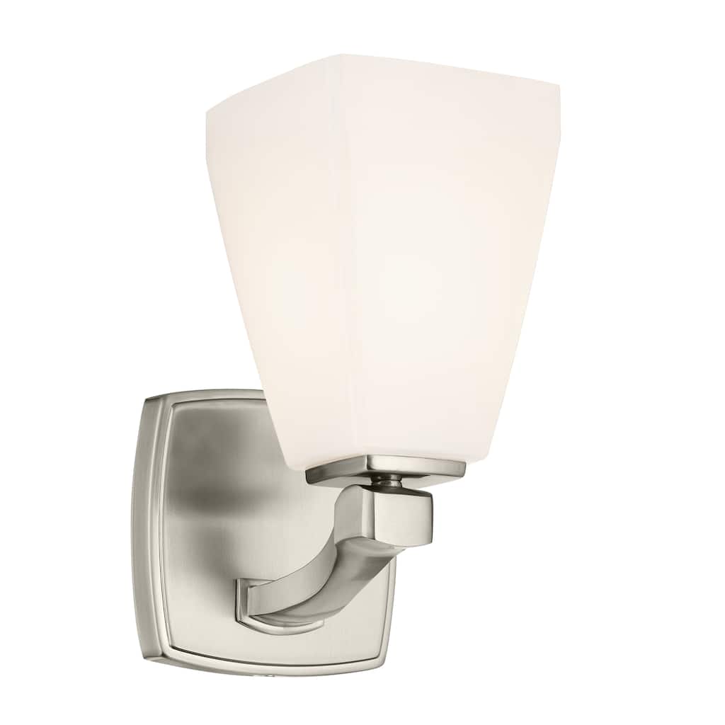 Kichler Lighting Marant 9.5" 1-Light Wall Sconce with Opal Glass in Brushed Nickel