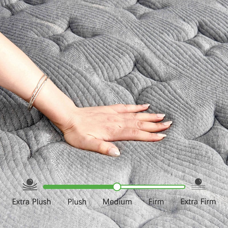 14-inch Hybrid Medium Euro Top Mattress, Pocket Spring Mattress in a Box