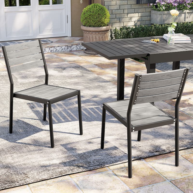 Pellebant Outdoor Patio Aluminum Stackable Dining Chairs - 19.4in D x 15.7in W x 33.9in H