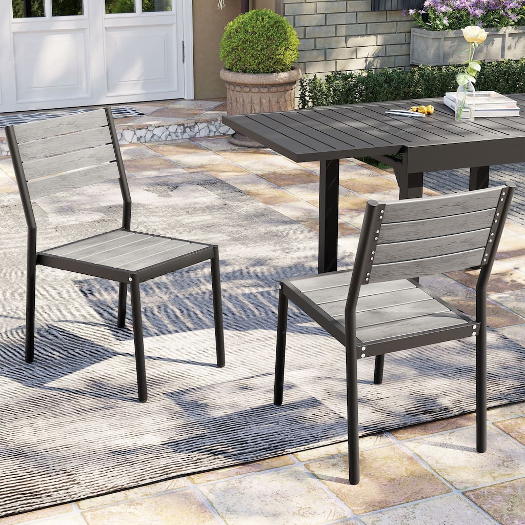 Pellebant Outdoor Patio Aluminum Stackable Dining Chairs - 19.4in D x 15.7in W x 33.9in H