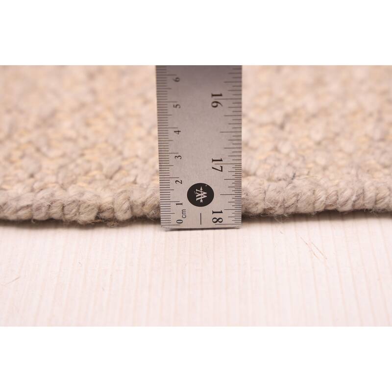 ECARPETGALLERY Braid weave Sienna Taupe Wool Rug - 5'4 x 7'7