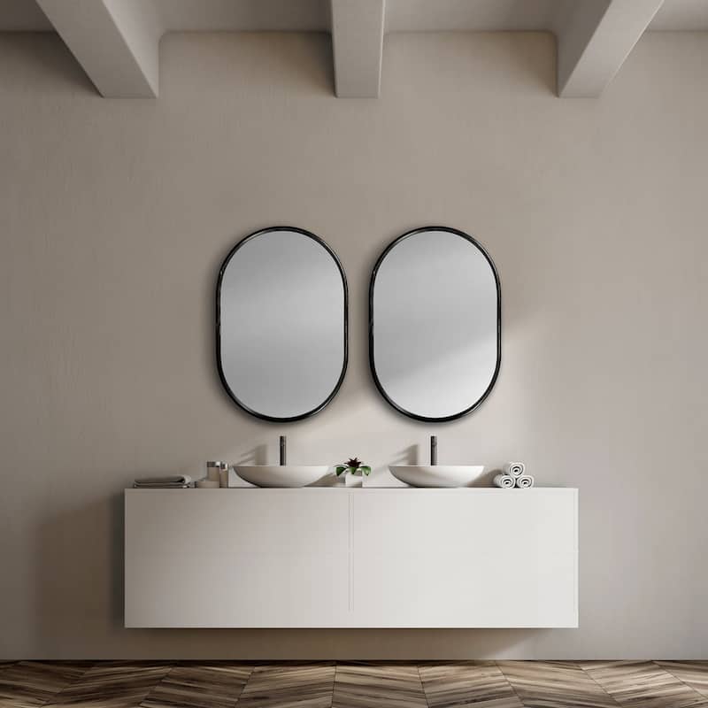 Sylvia Metal Frame Oval Mirror - 24" x 35"