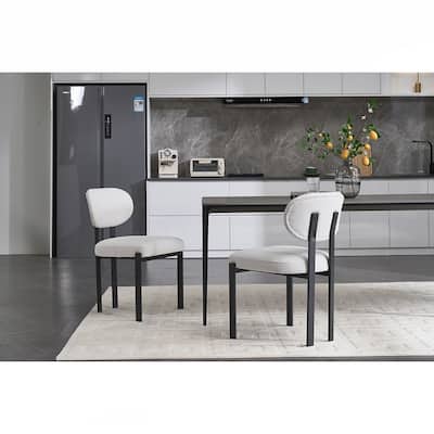 2PCS Dining Chairs With Metal Legs