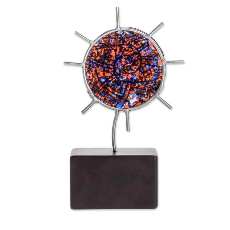 Novica Handmade Magic Sun Art Glass Sculpture