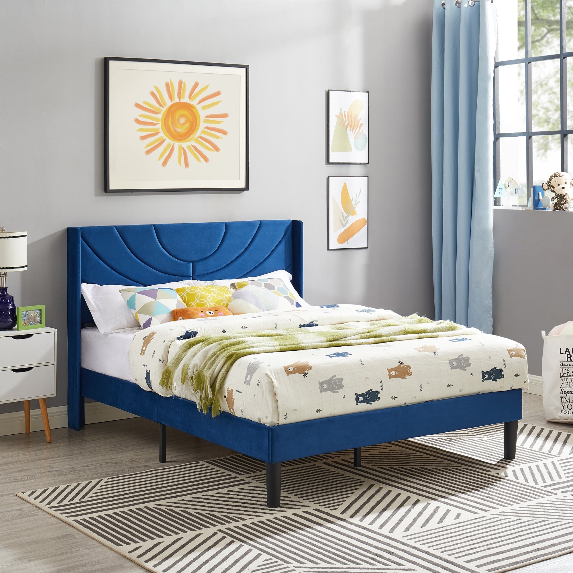 Wingback twin bed hot sale