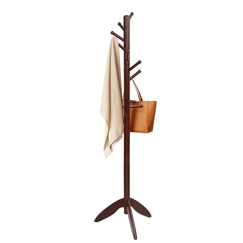 Costway Wooden Coat Rack Entryway Hall Tree 2 Heights w/ 11 Hooks - See Details