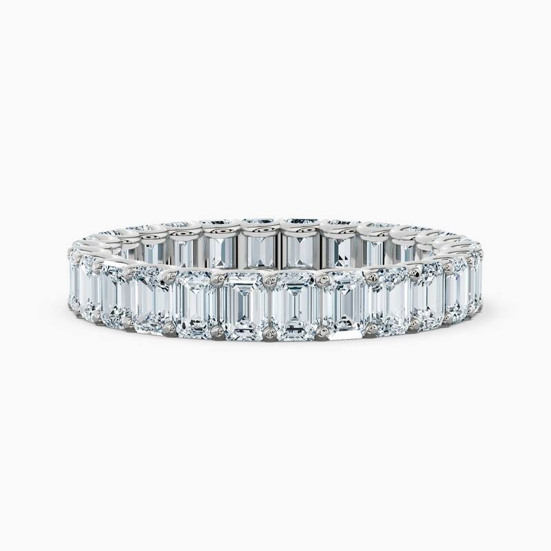Auriya 14k Gold Emerald North-South Lab Grown Diamond Eternity Band 2.90 - 12.75 ct. tw. (F-G, VS) - 3.90 ct. wt. - 5.5 - White