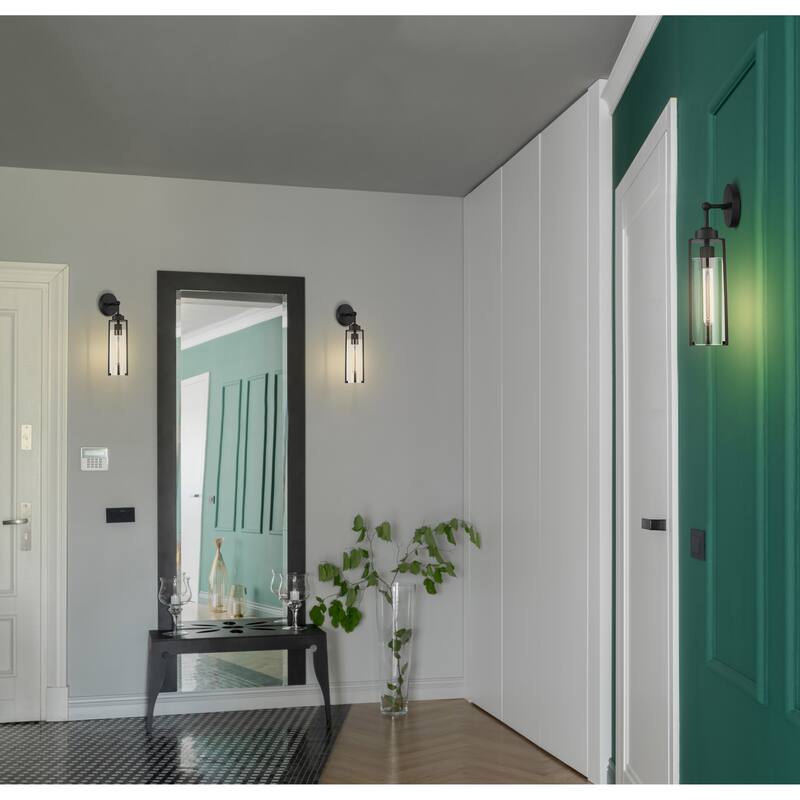 Marina - 1 Light Sconce with Clear Glass - Matte Black Finish