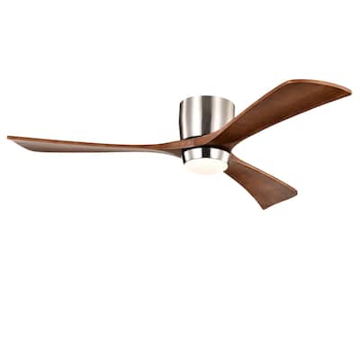 52"Ceiling Fan With Lights Remote Control,Quiet Dc Motor 3 Wood Blade Ceiling Fans 6 Speed Levels,Reversible Ceiling Fan
