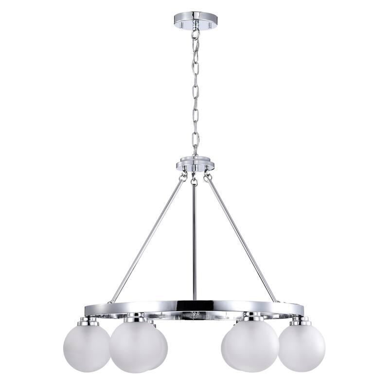 Silvija 26 Inch Moder Wheel Contemporary Style Ceiling Lighted Chandelier Gold Polished Finish 6-Light - N/A