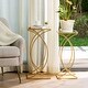 preview thumbnail 2 of 41, Glitzhome Set of 2 Glam Glass Modern Side Table Sofa Table