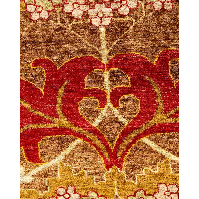Overdyed, One-of-a-Kind Hand-Knotted Area Rug - Brown - 8' 10" x 11' 10"
