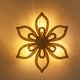 preview thumbnail 5 of 7, Daisy 3-light Modern Coastal Rattan Wall Sconce Flower Wall Decor Light - 24 In. Wide