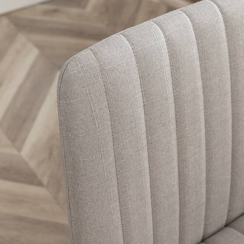 Fabric Upholstered Lounge Chair Swivel Office Chair with Metal Base, Simple Executive Chair Gray Gaming Chair