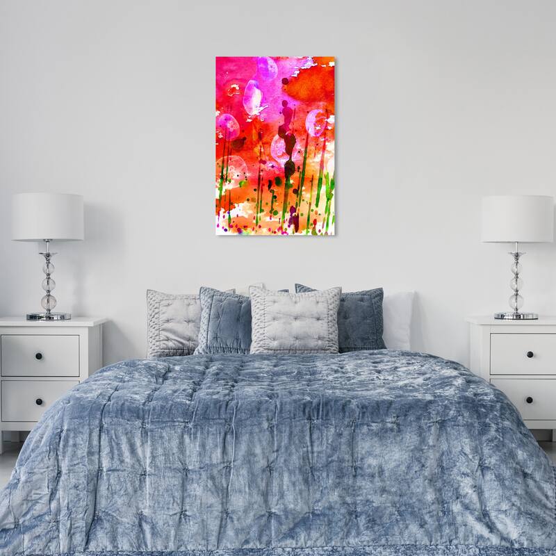Wynwood Studio Canvas Abstract Bright Darkness Pink and Modern & Contemporary Wall Art Canvas Print - 36 x 24