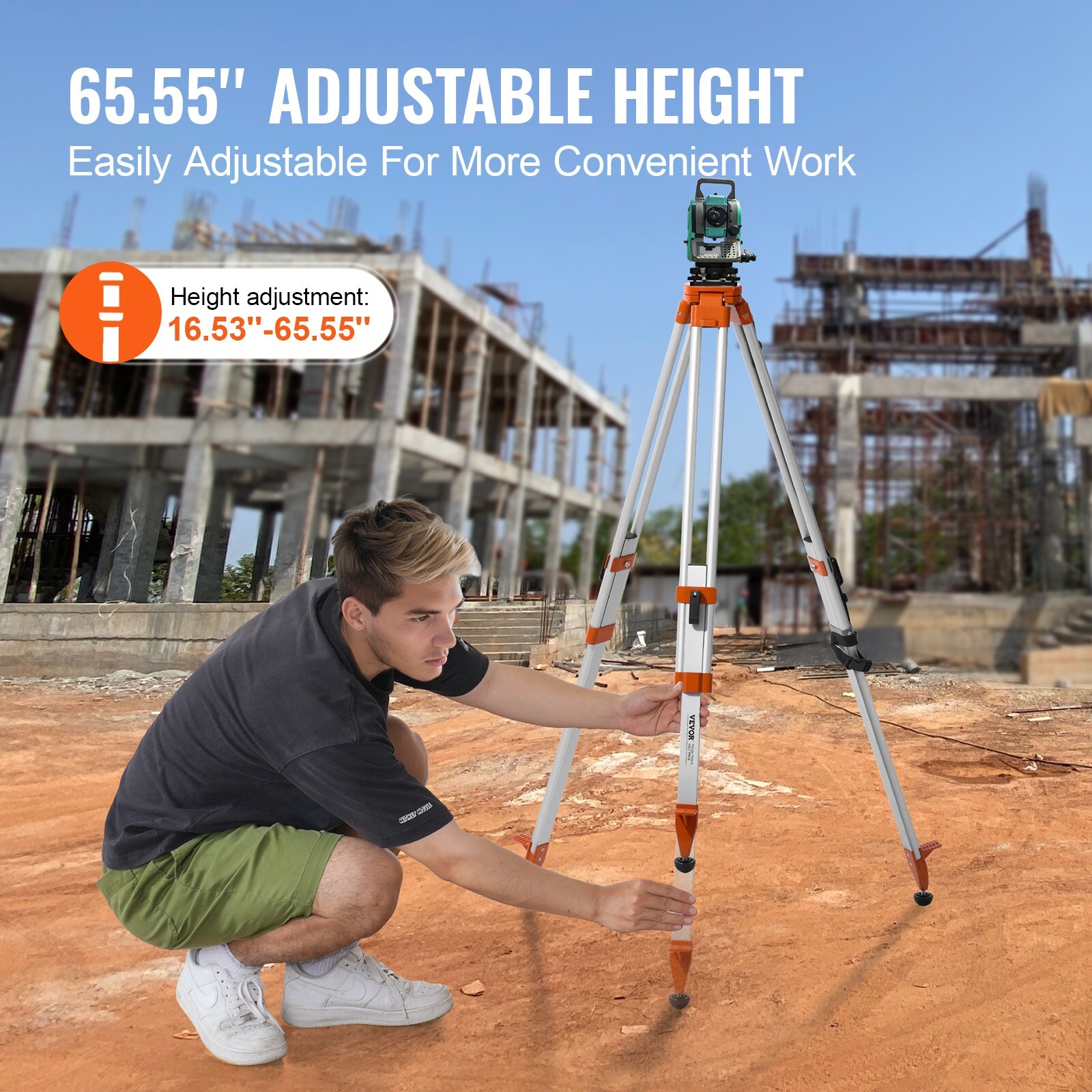 Laser Level Tripod Stand,Thread Mount, Height Adjustment