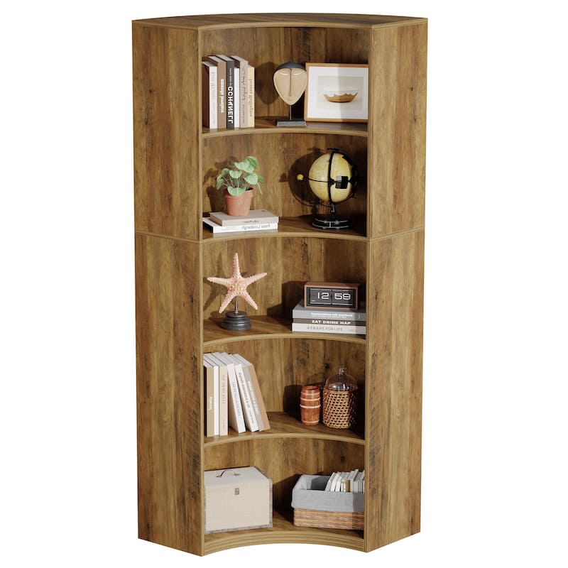 6-Tier Corner Bookshelf/Bookcase, 70.9" Corner Shelf, Storage Cabinet for Living Room, Kitchen, Home Office