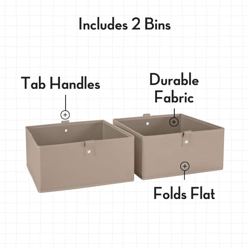 RiverRidge Kids 2pc 5" Fabric Collapsible Storage Cube Organizers for Playroom Organization