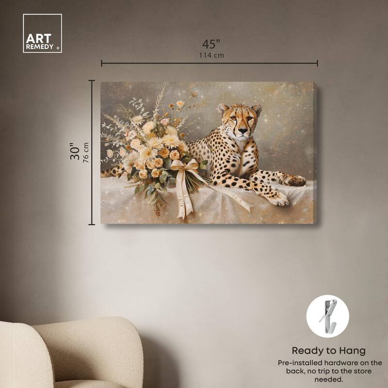 Bouquet Cheetah Canvas by Art Remedy, Gallery Wrapped