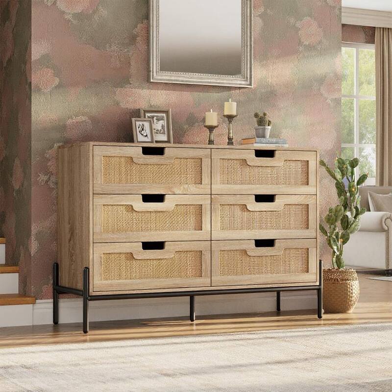6 Rattan Openwork Grip Chest, with Storage