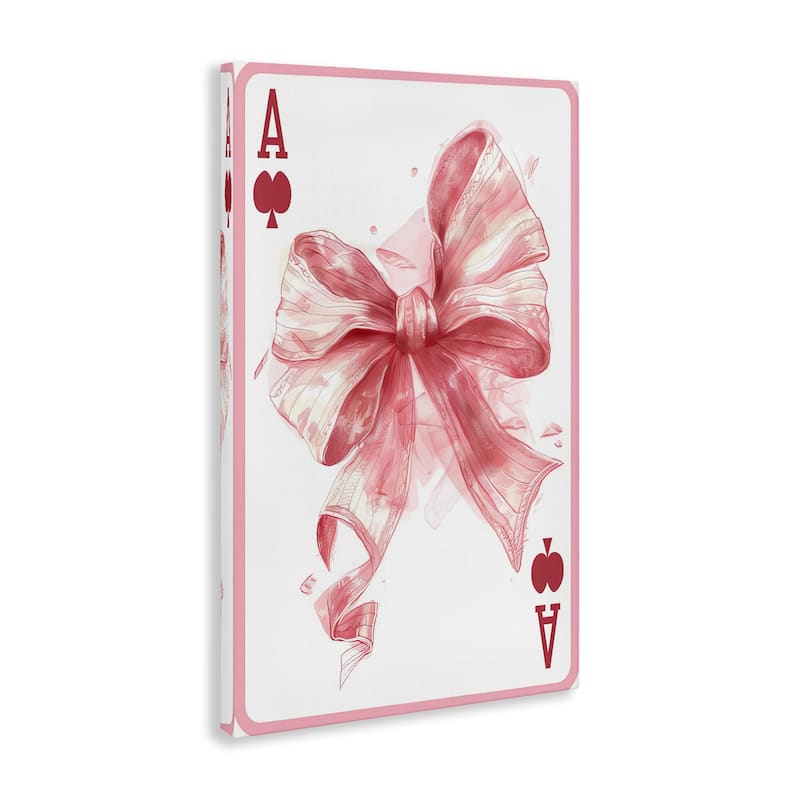 Stupell Pastel Bow Playing Card Canvas Wall Art Design By LSR Design Studio