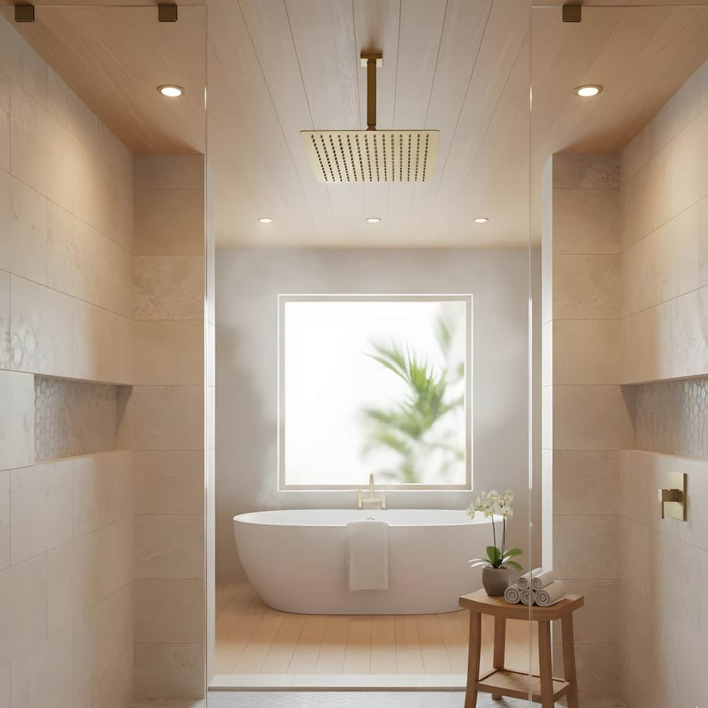 Bathroom Luxury High Pressure Waterfall Rain Shower Head