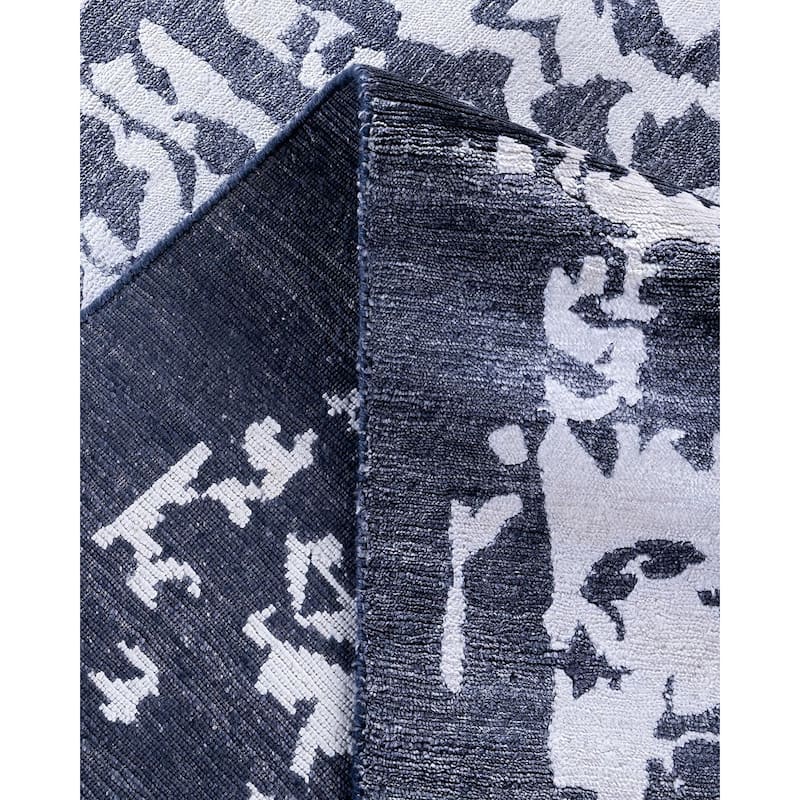 Modern One-of-a-Kind Hand-Knotted Area Rug, Blue - 9' 1" x 12' 0"