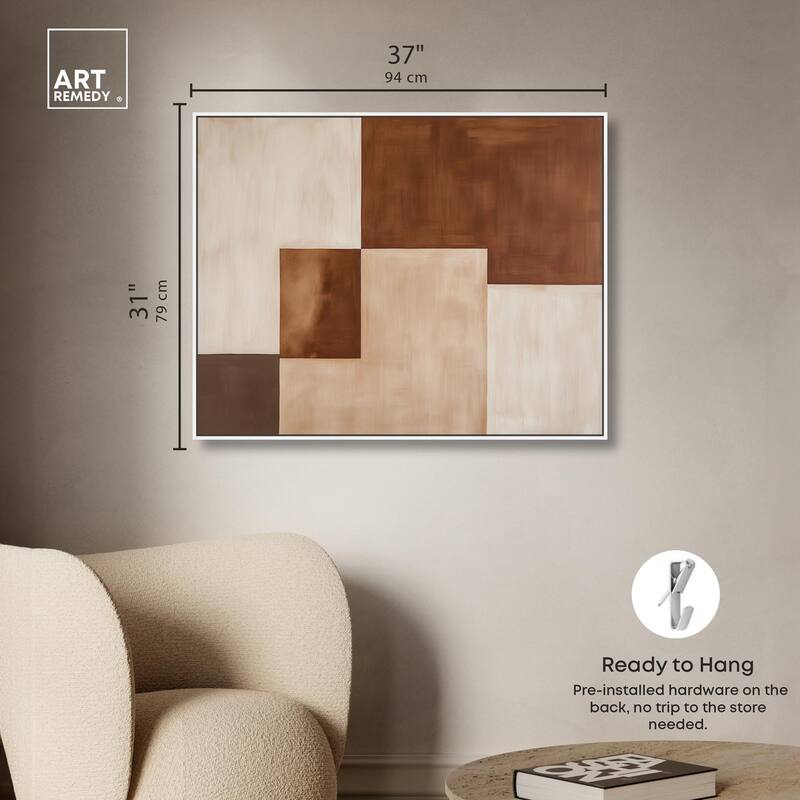 Cream and Brown Panels III Canvas by Art Remedy