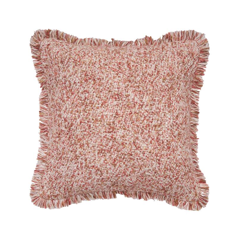 Cozy Rust Fringed Pillow