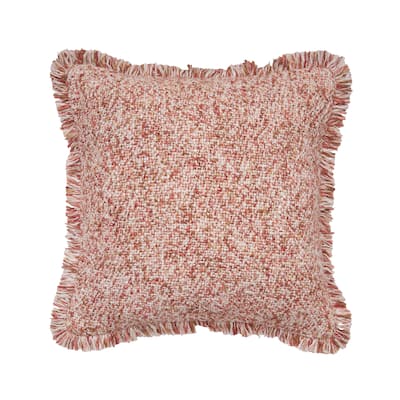Cozy Rust Fringed Pillow