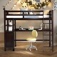 preview thumbnail 1 of 13, Twin Size Wooden Loft Bed With Drawers And Desk,Shelves,Solid Construction Espresso