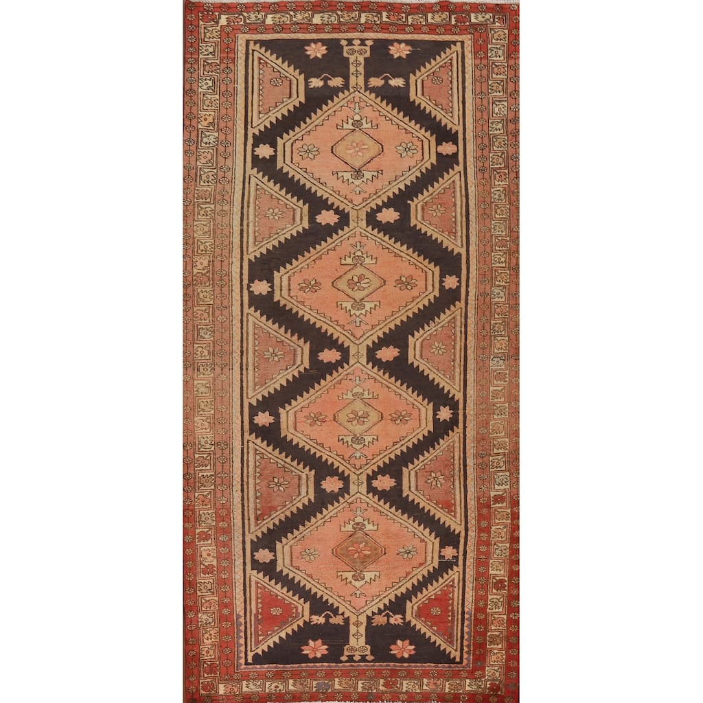 Ardebil Persian Vintage Area Rug Hand-knotted Wool Carpet - 4'9"x 10'7"