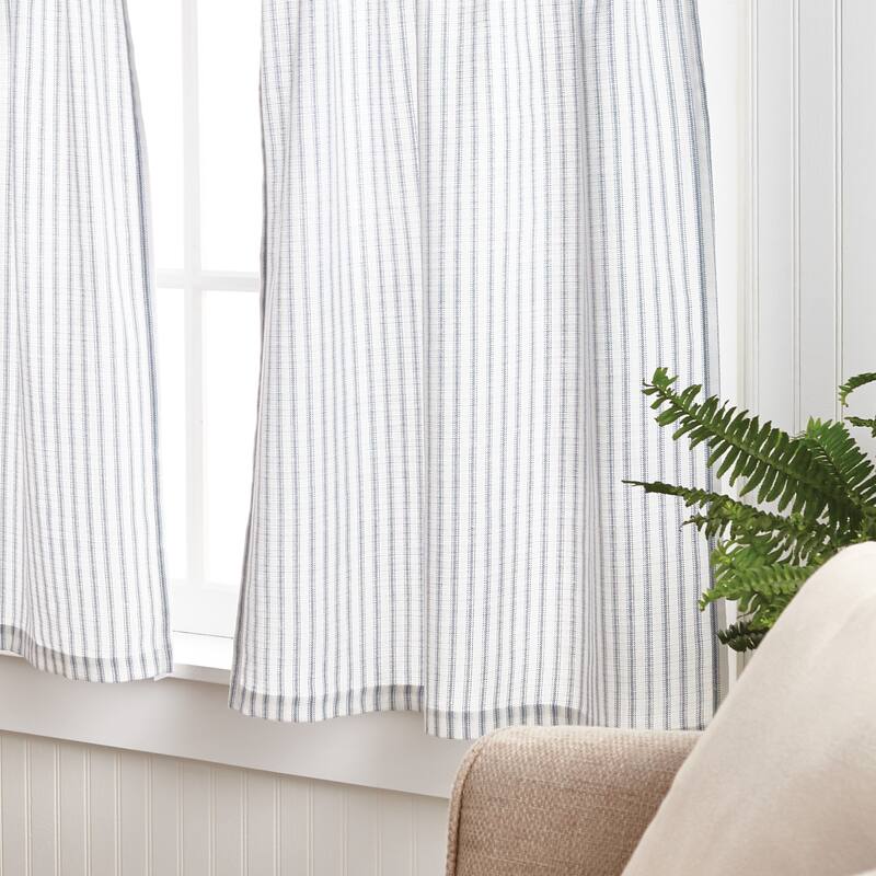 Martha Stewart Ticking Stripe 3-piece Curtain Tier and Valance Set