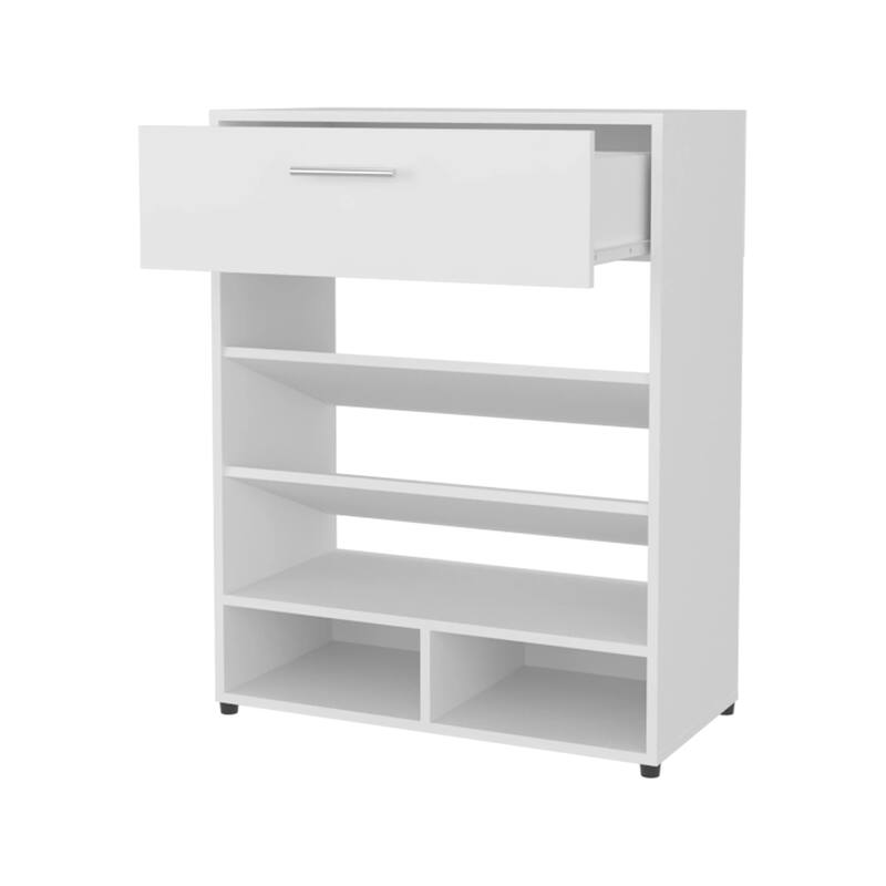 White Shoe Rack with 1-Drawer: A Stylish and Functional Storage Solution