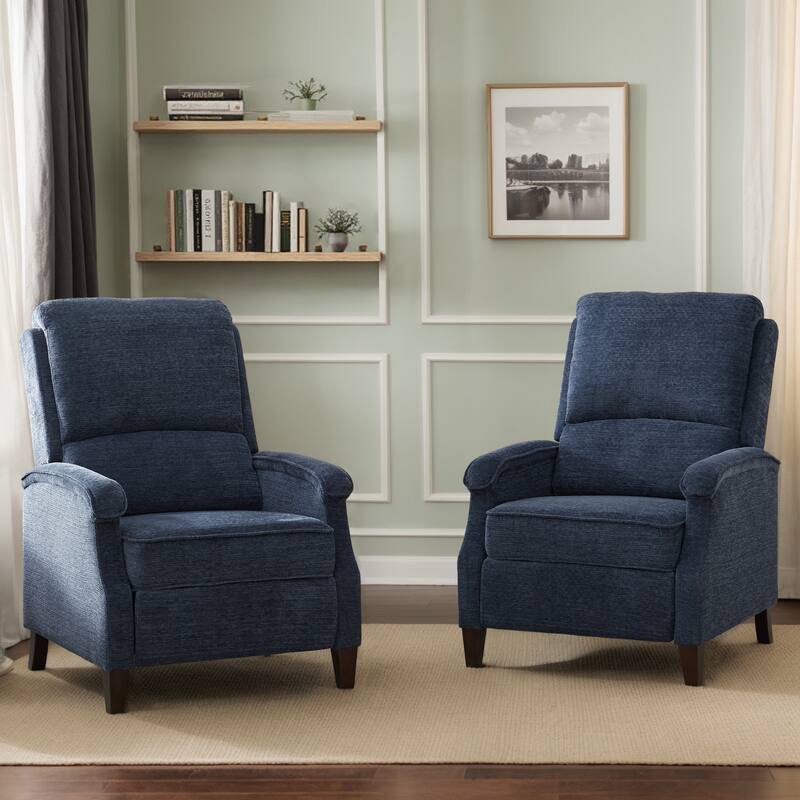 Push-Back Upholstered Recliner with Thickened Seat Cushion Backrest