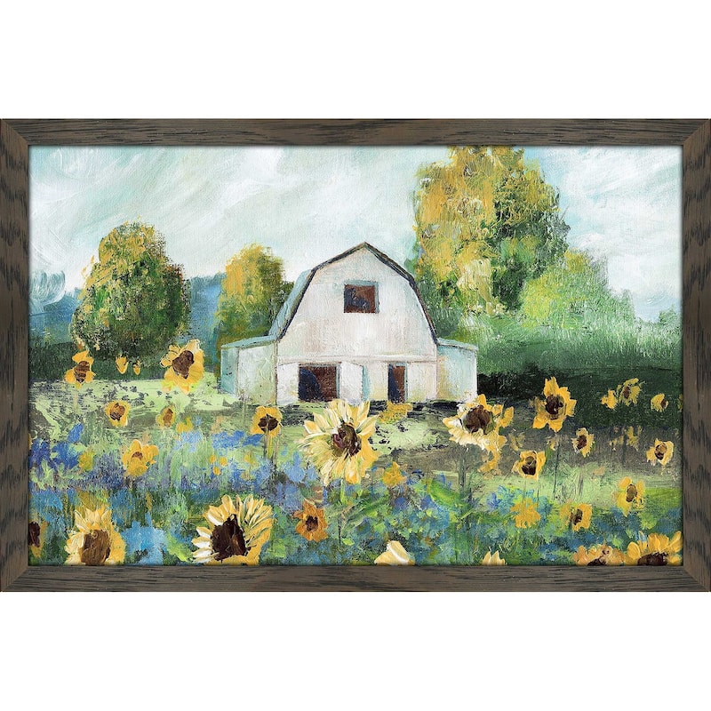 "Sunflower Barn" by Nan Print on Acrylic