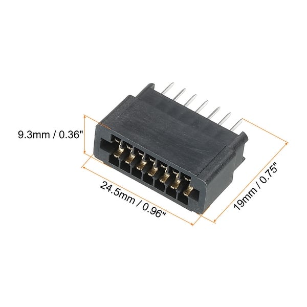 Card Edge Connector Black Socket Right Angle 14 Pin 2.54mm Pitch, Pack ...