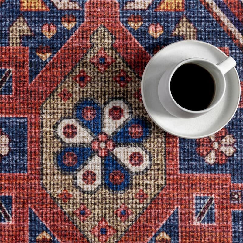 Nuloom Damaris Splashguard Medallion Machine Washable Area Rug