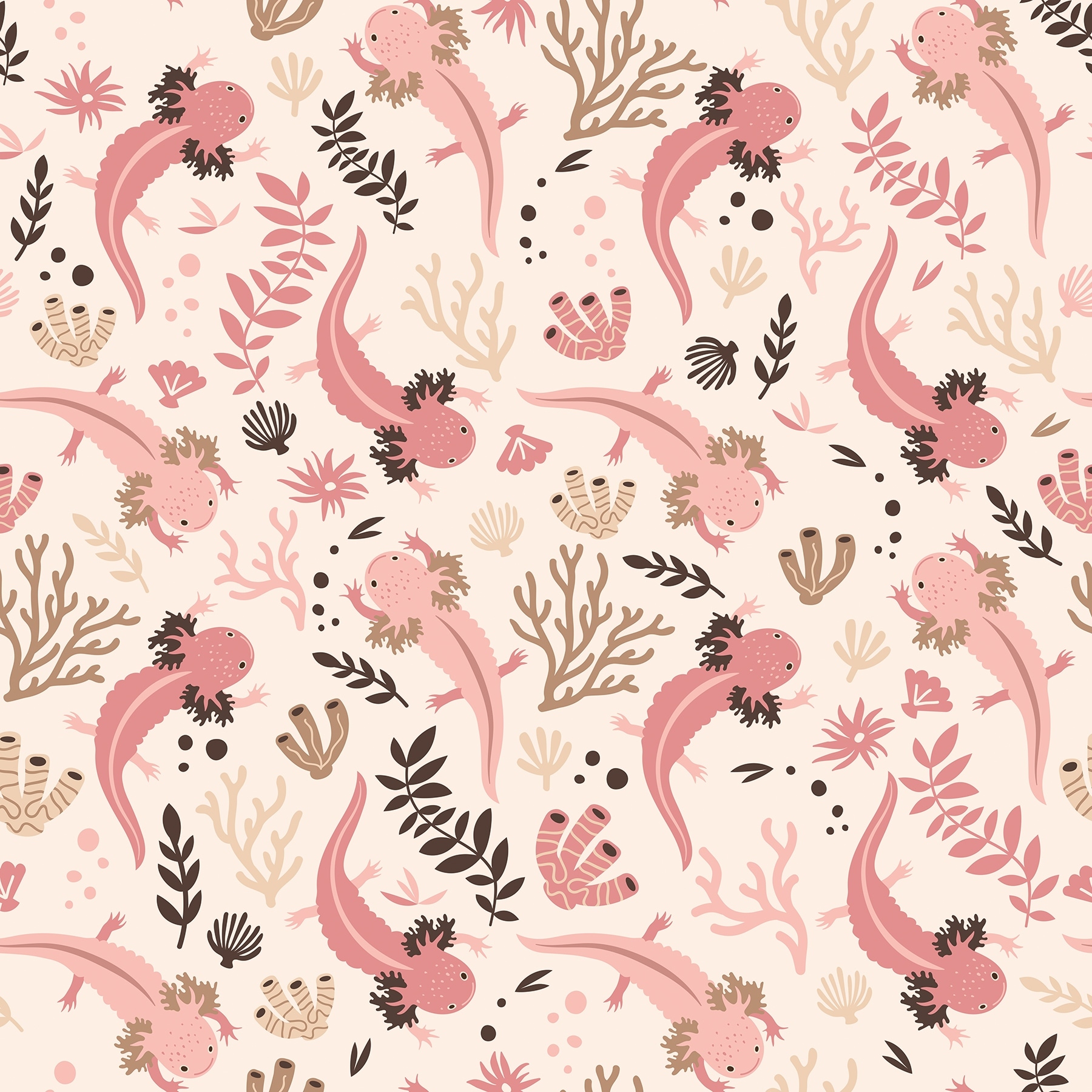 RoomMates Axolotl Blue Underwater Garden Peel and Stick Wallpaper