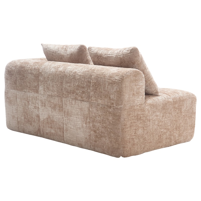 GDFStudio - Chenille Modular Chaise Lounge with 2 Pillowes