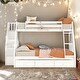 preview thumbnail 15 of 37, Detachable Design Twin-over-Full Bunk Bed with Drawers，Ladder and Storage Staircase