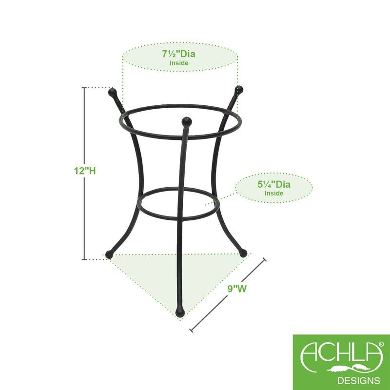 Achla Designs Multi-Use Stand for Planter, Birdbath, Ball, 11.25 Inch Tall, Black Powder Coat Finish