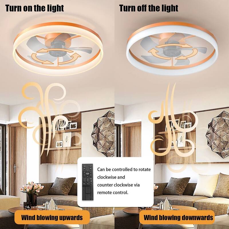 20'' Remote Control Ceiling Fan with Dimmable LED