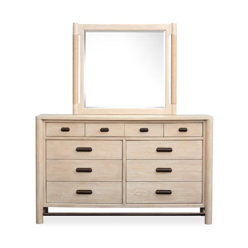 Salt Life Home Sunset Cove Sanibel Brown Drawer Dresser with Landscape Mirror