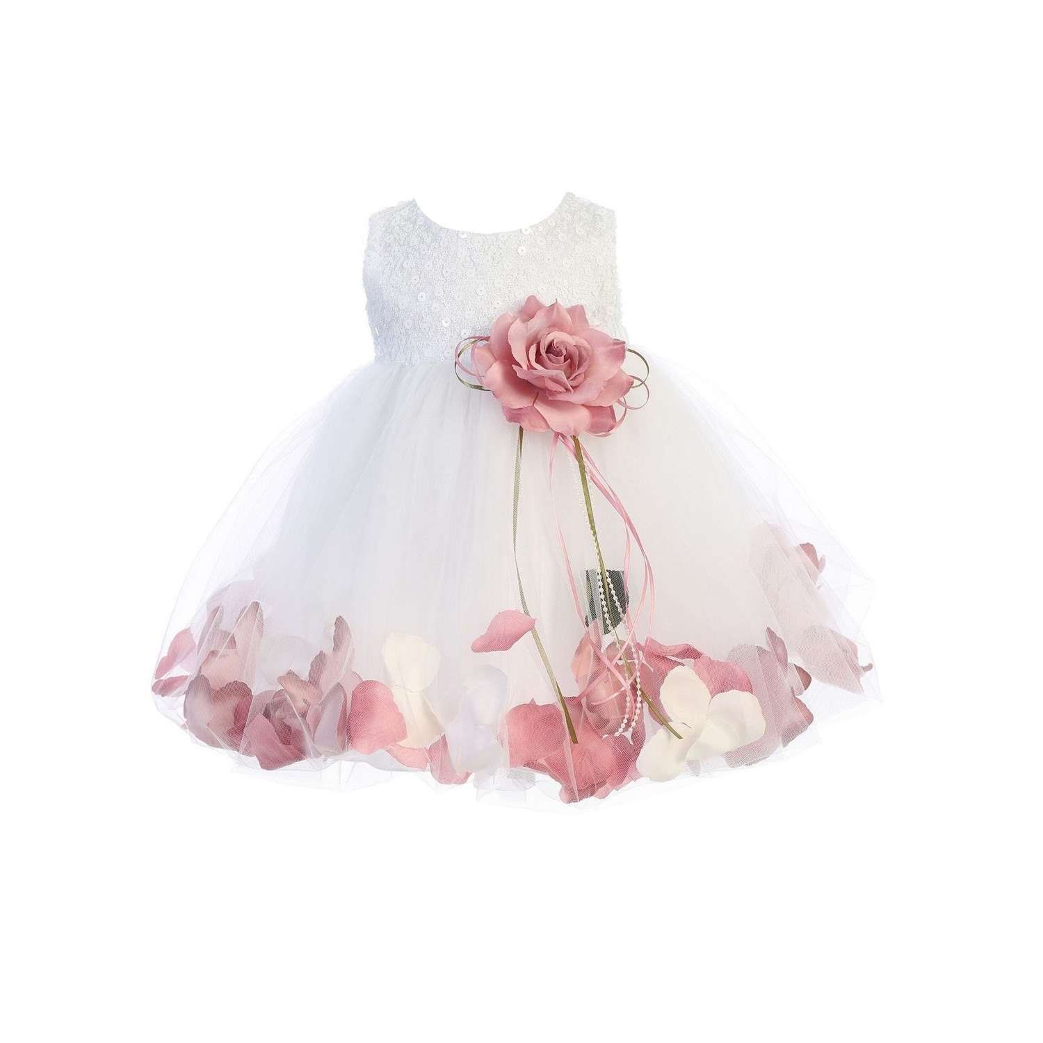 petal pink flower girl dresses