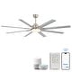 preview thumbnail 36 of 128, Sofucor 52/66/72/76/84Inch Large Ceiling Fan with Dimmable LED Light ,Remote&APP Control,8 Blades for Large Living Room,Porch 72 Inch - Nickel and Aluminum Blades