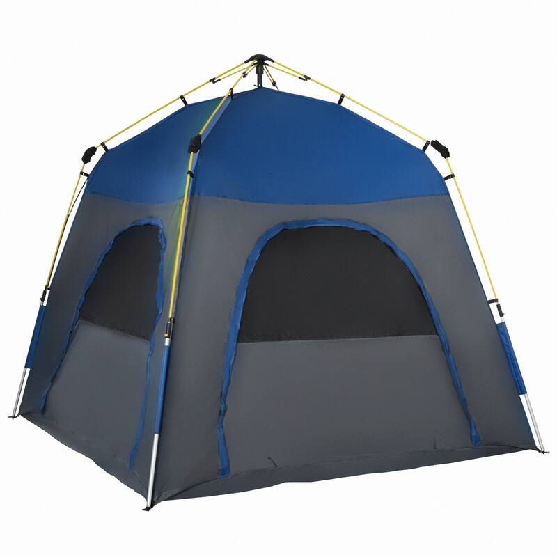 Outsunny 3-Season 5-Person Automatic Pop Up Outdoor Yurt Canopy Camping Tent w/ Easy Hydraulic Poles & Quality Materials