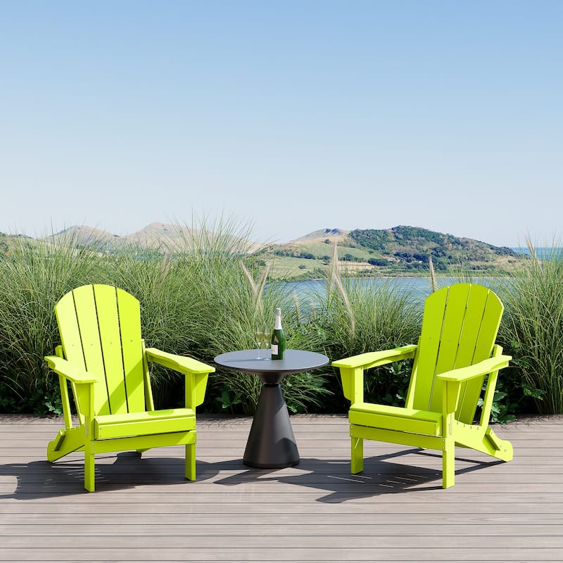 Polytrends Laguna Weather Resistant Outdoor Patio Folding Adirondack Chairs (Set of 2)