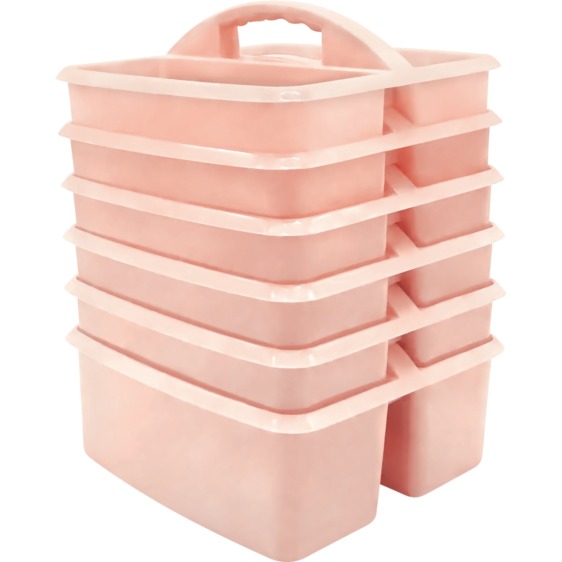 Teacher Created Resources Blush Plastic Storage Caddy, Pack of 6
