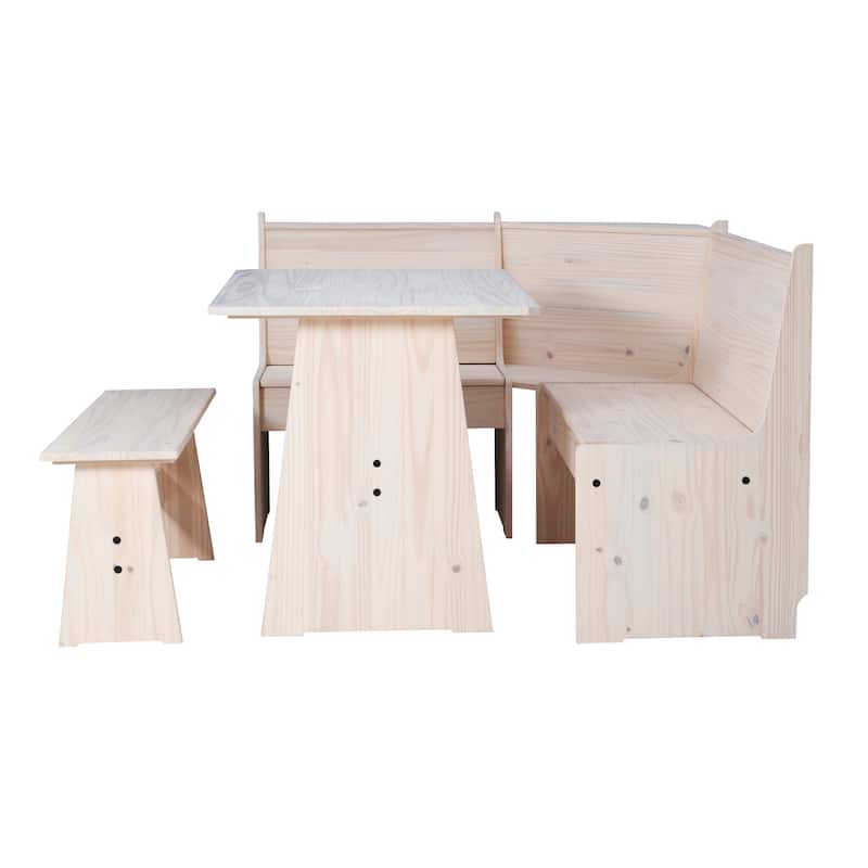 Wendell Solid Wood Corner Breakfast Nook Dining Set